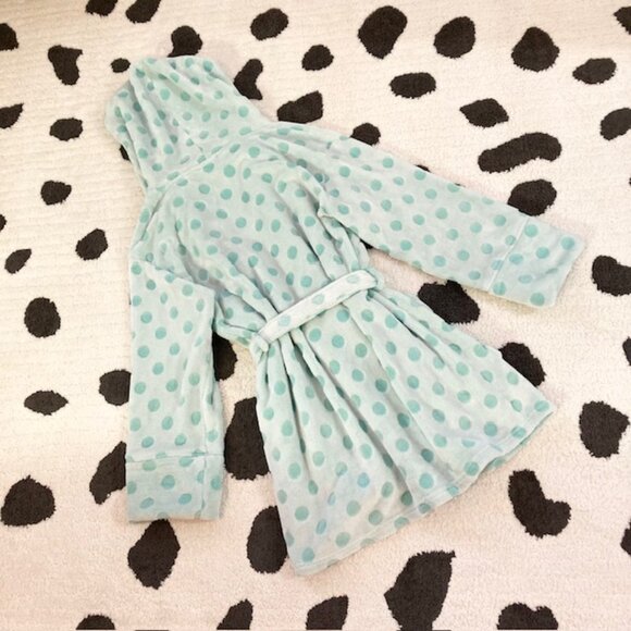 Victorias Secret PINK Womens Medium Large Polka Dot Plush Fluffy Hooded Robe - Picture 2 of 10